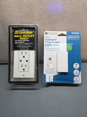 X-10 Powerhouse SR227 Split Receptacle - Sealed. Sunsmart 7 Day Timer- Open Box 