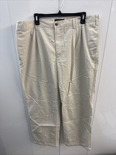 Lot of 2 Eddie Bauer Khaki Pants Mens 40x34 100 cotton beige