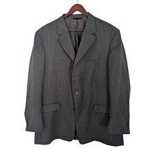 Burberry London Mens 48R Wool Blazer Sport Coat Charcoal Grey Fine Houndstooth