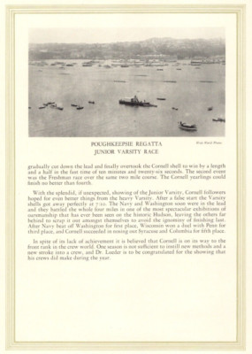 1926 Cornell University Cornellian Poughkeepsie Regatta Junior Varsity Race