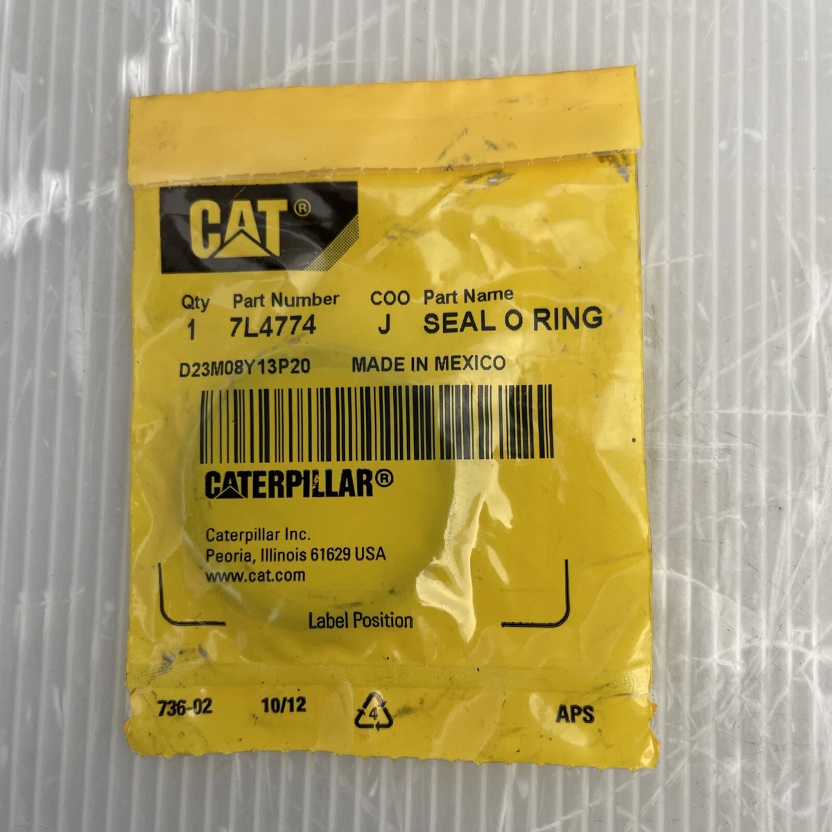 Caterpillar SEAL-O-RING 7L4774 | eBay