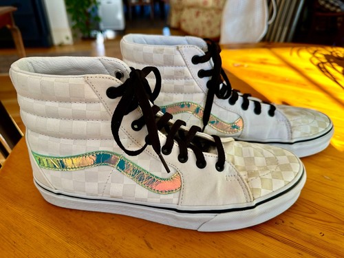 VANS Sneakers Women Size 11 Men 9.5 Off The Wall Skateboard SK8 White High Top - Picture 2 of 10