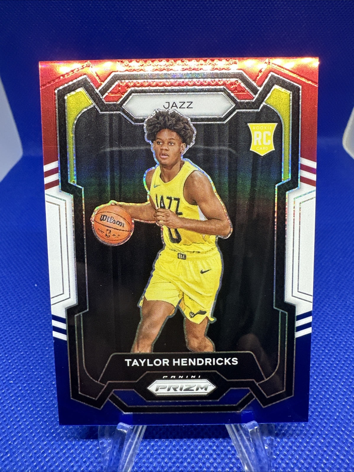 2023-24 Panini Prizm Taylor Hendricks Red White Blue Prizm RC #161 Jazz