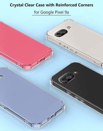 For Google Pixel 9A Soft Bumper Silicone Case + Tempered Glass Screen Protector - Picture 3 of 11