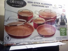 NEW As Seen on TV GOTHAM 10 PIECE NON STICK COOKWARE SET FREE SHIPPING
