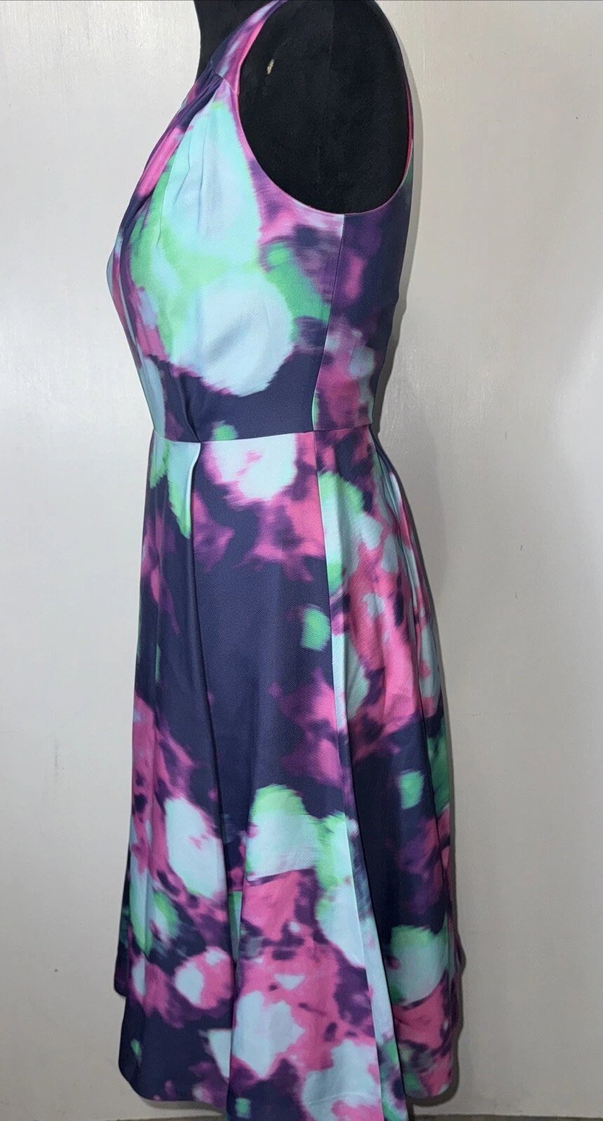 Abito donna Kate Spade Olivia Jumbo floreale acquerello TG 0 aderente e svasato PASQUA
