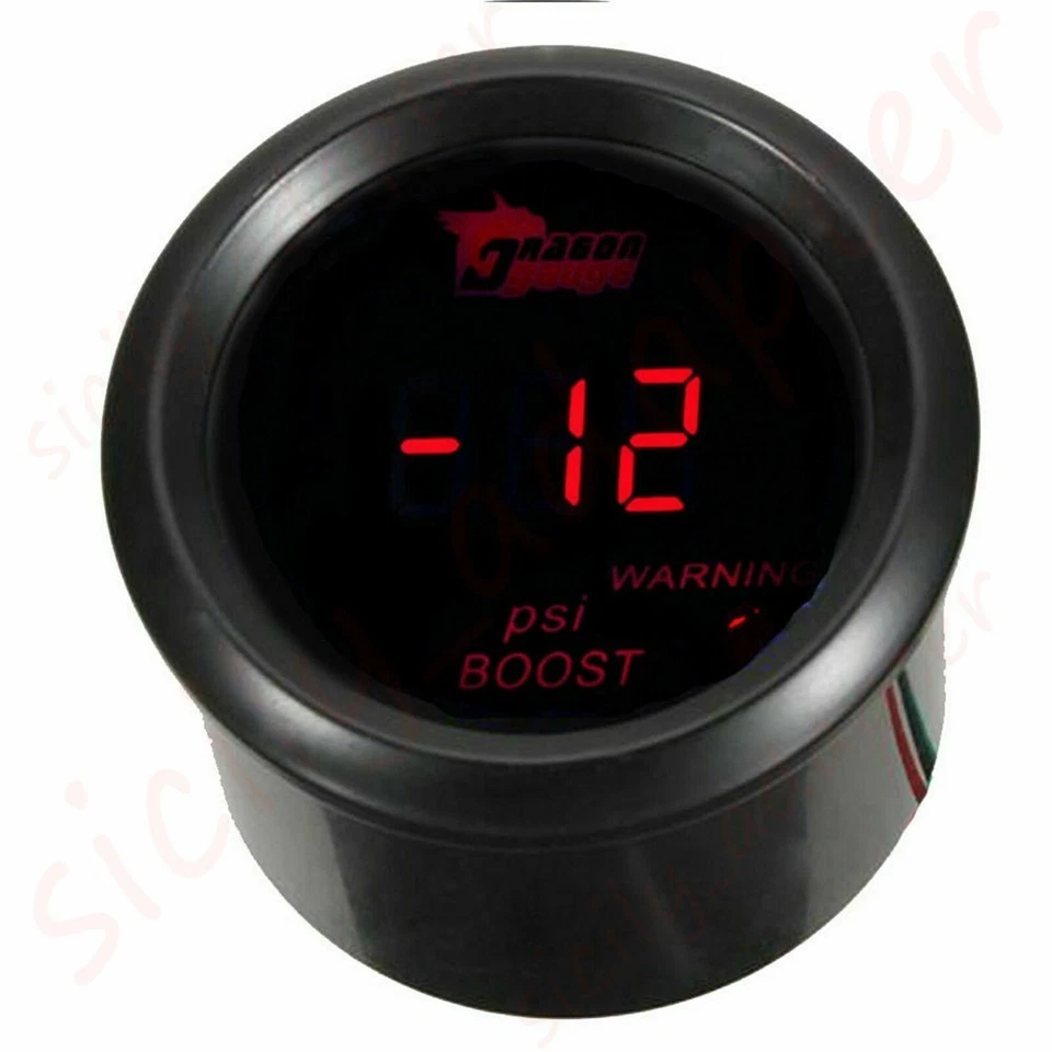 LED 2" 52mm Rojo Digital Elec 30 PSI Turbo Boost Gauge con Sensor Barco Coche Modifid Foto 2 de 4