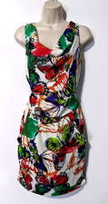 New York & Company Women's Butterfly Dress Sz XS Stretch Waist Drape Neck