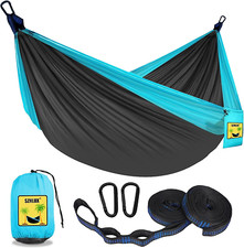 Camping Hammock Double  Single Portable Hammocks with 2 Tree Straps, Great for
