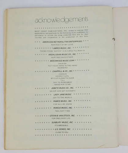 Vtg Sensational Roger Williams Book Sheet Music 19-Song Piano Solo 88-Pg 70’s PB - Picture 11 of 24