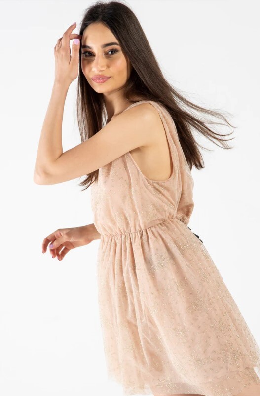 Space by Simona Corsellini shinny organza mini skater dress size