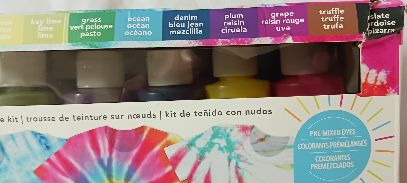 TIE DIY TIE DYE KIT DYE UP TO 36 PROJECTS 48 FL OZ 12 DIFFERENT COLORS ...