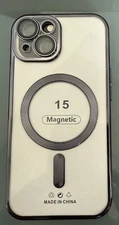 Magnetic Cell Phone Cover iPhone 15 Black (Although Looks Purple in some lights)