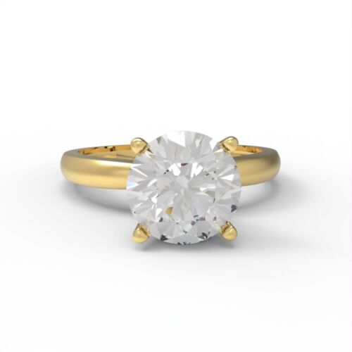 1.50 ct Round Designer Statement Bridal Classic Ring 14k Yellow Gold Moissanite - Video 1 of 1