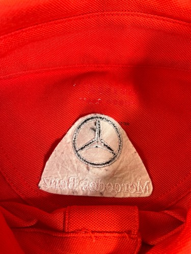 Oxford America Mens LRG 44”c Orange W/stripe Mercedes Benz Polo Golf Poly EUC - Picture 3 of 8