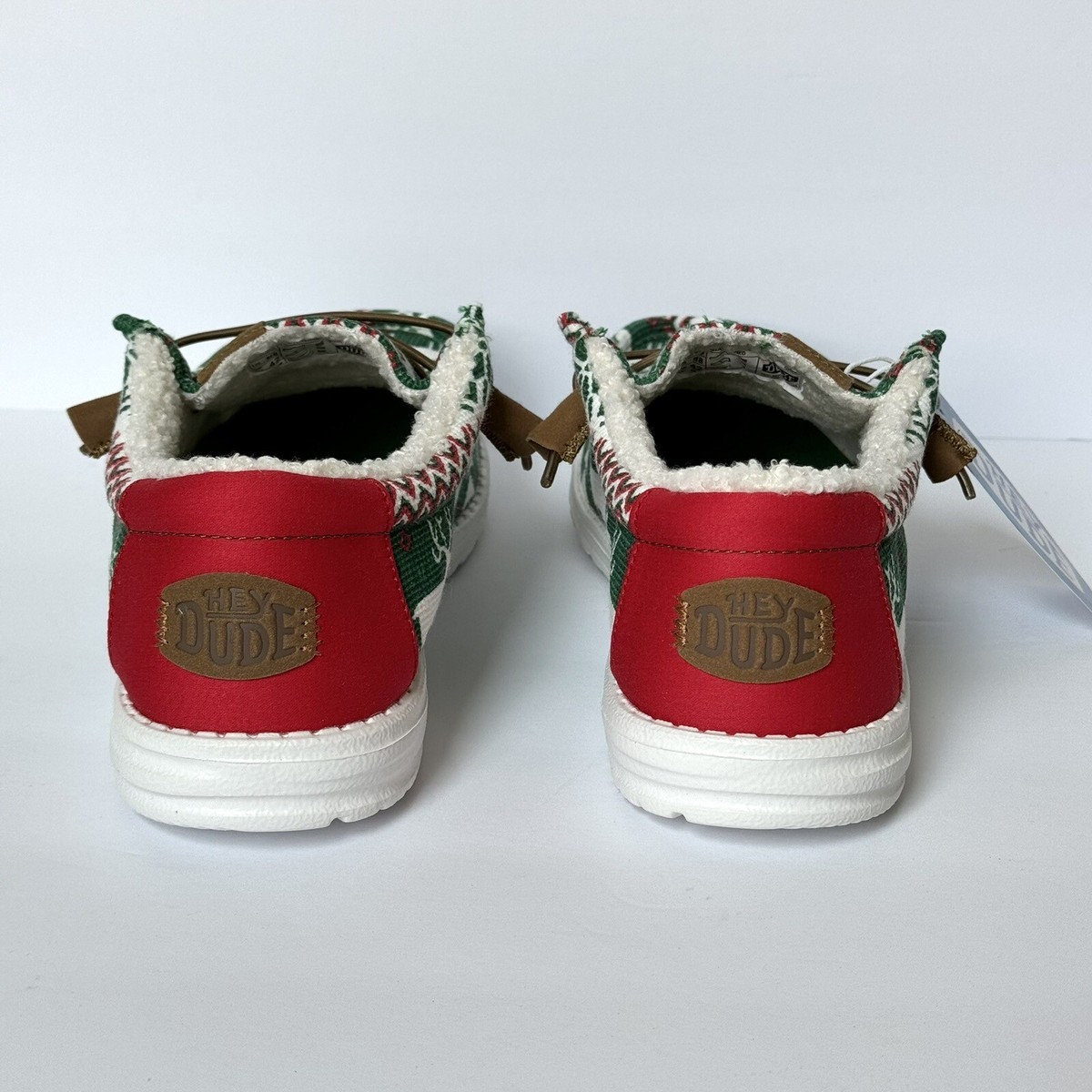 Hey Dude‎ Wally Ugly Sweater Lined Shoes Men\'s Size 10 Green Christmas Reindeer Hey Dude - Brandclub - Hey Dude Men main image 4