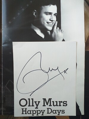 OLLY MURS  X FACTOR  signed 8 x 6  page by the pop Super star SUPERB ITEM 