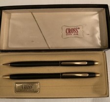 Cross Coventry Classic Matte Black And Gold Set Ballpoint Pen  0.5mm Pencil