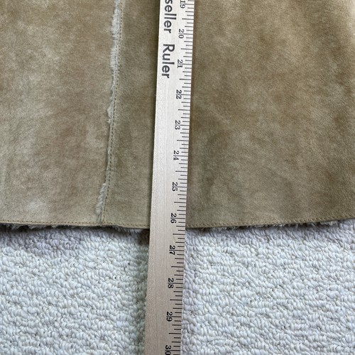 Guess Womens Vtg Suede Leather Jacket M Whipstitch Patchwork Faux Fur Lined Y2K - Picture 12 of 12