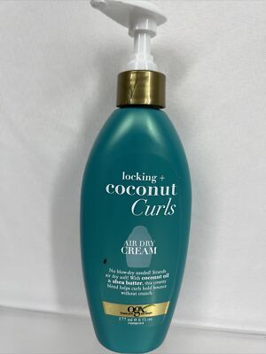 OGX Locking + Coconut Curls Air Dry Creme Reduce HAIR Frizz  6 oz. COMBINE SHIP