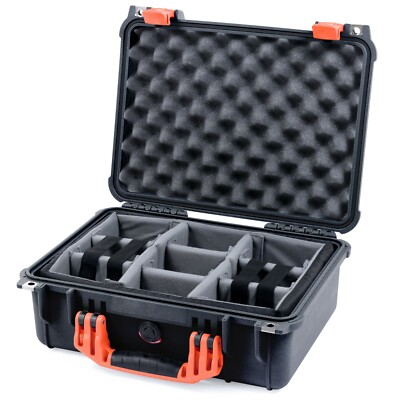 Black & Orange Pelican 1450 case. With dividers. 