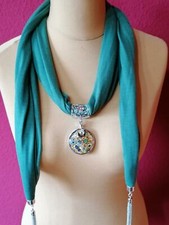 Damenschal-mit Schmuckanhänger-Multifunktionstuch Halstuch - Elegant - Halskette