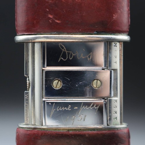MOVADO Pocket Watch Chronometre ERMETO Manual Winding Leather Travel Vintage - 第 8/10 張圖片