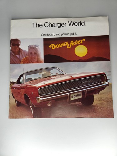 1968 Dodge The Charger Welthändler Verkaufsbroschüre Original Chrysler Corp.
