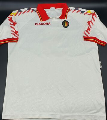 Maillot Belgique Ciman Match Porté Haut Jersey Vintage Camiseta COA