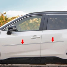 White Silver Door Side Body Molding Line Cover Trim For Toyota RAV4 2019-2025
