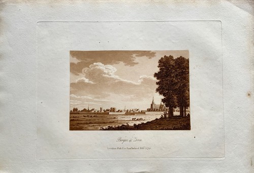 1795 BERGEN op ZOOM Netherlands - Sepia aquatint by Sam. Ireland Large Paper - Picture 3 of 3