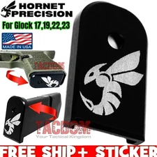 HORNET PRECISION USA BLACK Aluminum Magazine Base Pad Plate fr Glok 17 19 22 23 
