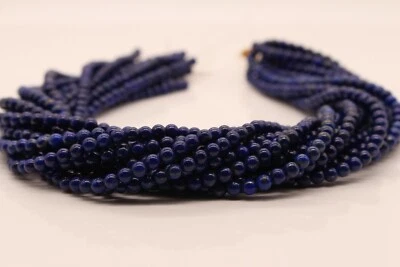 Lapis Lazuli Cordes Chaîne Beads en Vrac Perles 4mm-10mm AAA Royal Bleu - Photo 1/4
