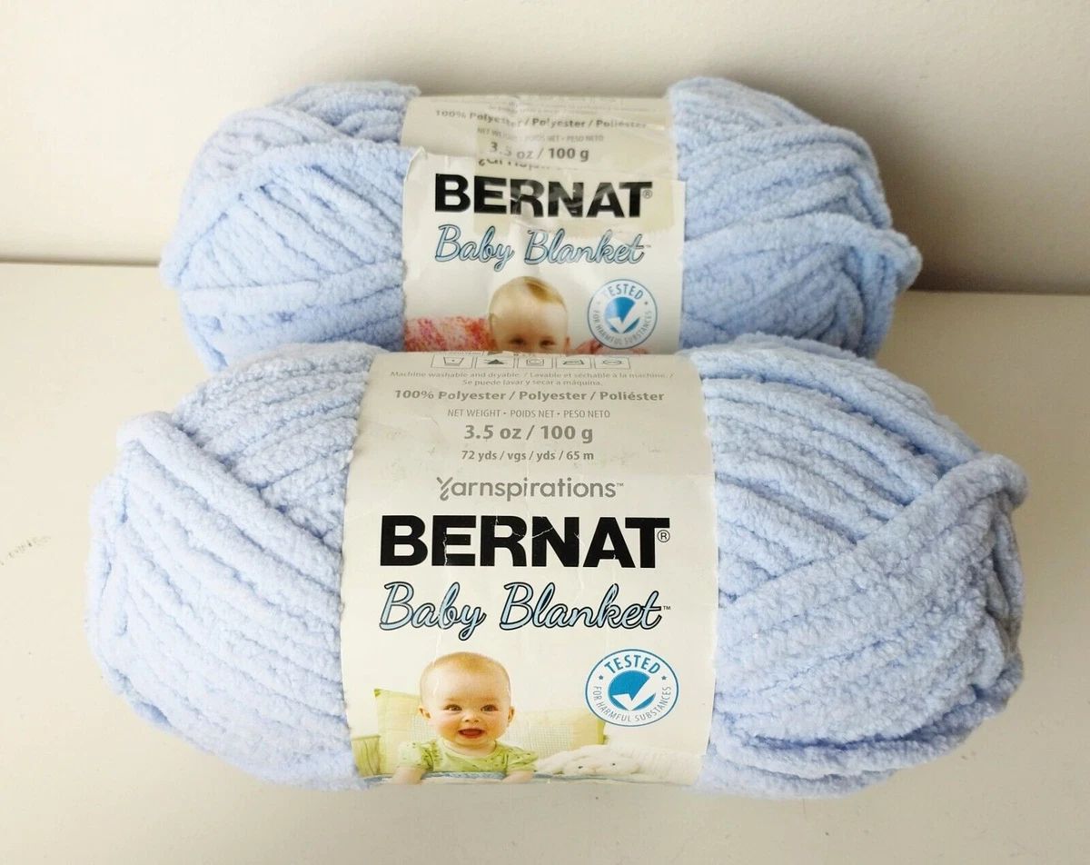 BERNAT Baby Blanket Yarn Light Blue Super SOFT Lot of 2 Skeins eBay