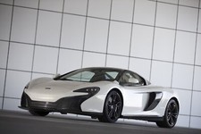 Cars mclaren 650s spider al sahara 79 white Desk Mat Stitched
