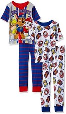 Paw Patrol 4 PC Short Sleeve Tight Fit Cotton Pajama Set Boy Size 6