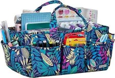 HOMEST Craft Organizer Tote Bag with Multiple Pockets, Storage Art Caddy for Scr