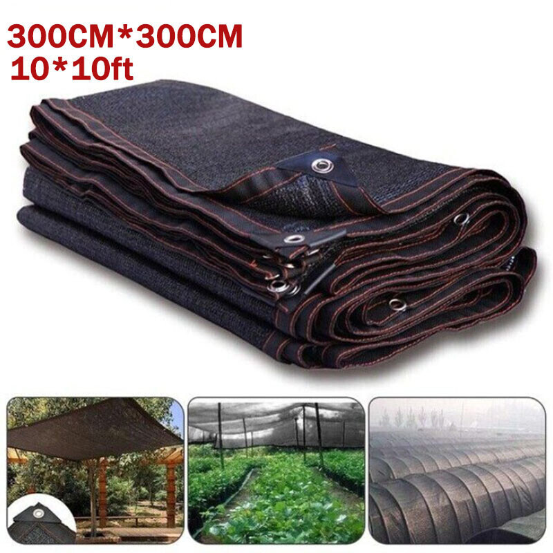 10x10ft Or 10x20ft Black Sun Shade Cloth – UV Protection Outdoor Shade Net For Plants, Pergola, Lawn