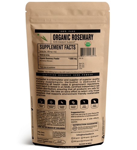 Organic Rosemary Leaf Powder Natural Powerful Antioxidant Memory Boost Support - Picture 2 of 3