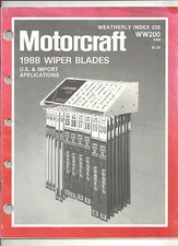 1960'S-1988 FORD LINCOLN MERCURY MOTORCRAFT WIPER BLADES & REFILLS CATALOG