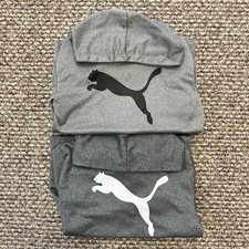 Puma Sweatshirt Boys Youth L 14-16 Gray Hoodie Puma Logo Kangaroo Pocket 2pcs