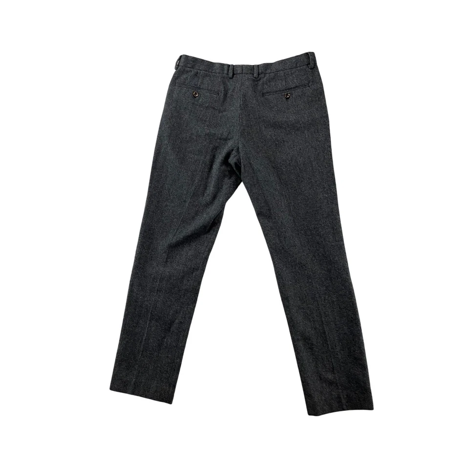 Calça J Crew masculina 33X30 Bowery Herringbone vestido mistura de lã carvão - Imagem 2 de 4