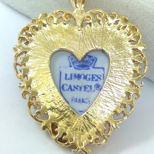 LIMOGES CASTEL Collar Corazón Azul Marino Oscuro Color Oro Para Mujer Usado... - Imagen 14 de 20