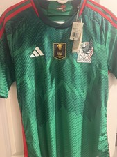 adidas Mexico Soccer Jersey Green Red Gold Cup 2023 Official Size M