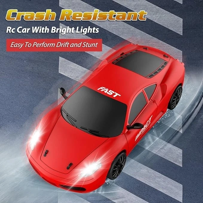 Coche de deriva RC de 2,4 GHz escala 1:24 4x4 juguete de alta velocidad con luces LED Foto 4 de 4