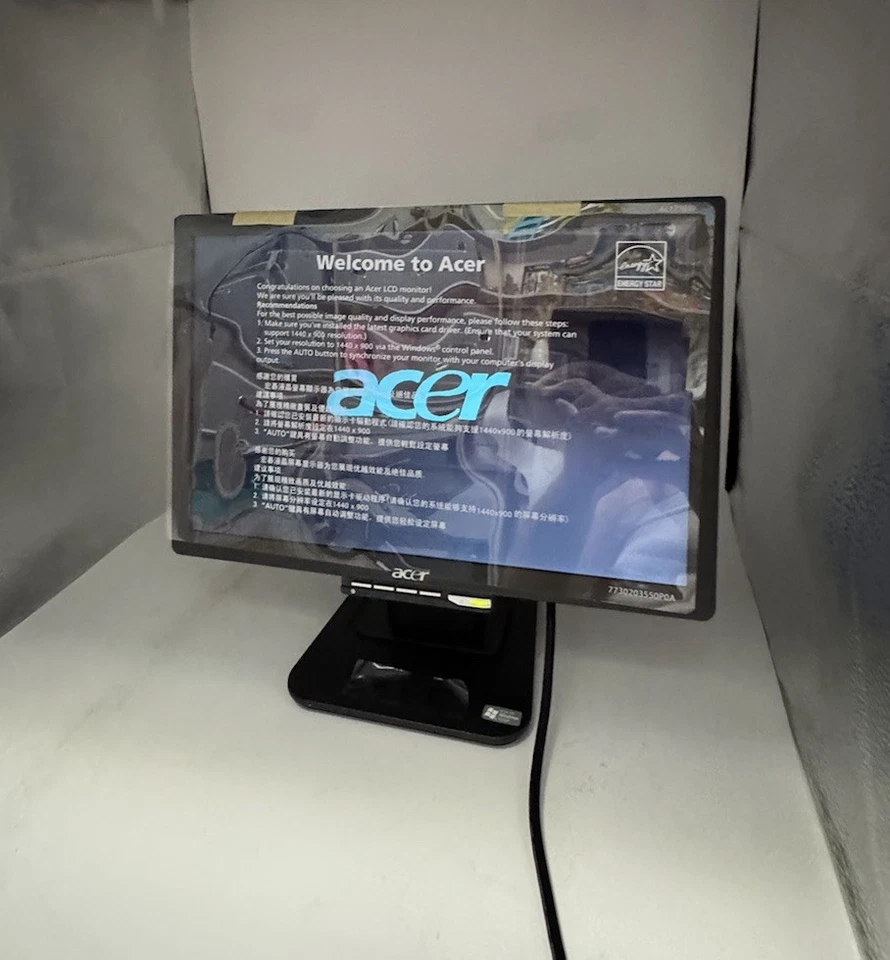 Acer AL1716W 17” Widescreen TFT LCD Black Monitor 1440x900 Open Box - Image 3 of 4