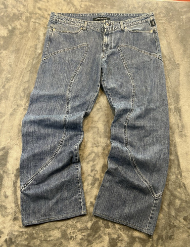 Versace Jeans Couture Men's Blue Medium Wash Regular Straight Denim Jeans Logo