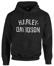 Harley-Davidson Uomo Heritage Pullover Felpa con Cappuccio Nero 30296635