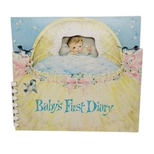 1960 Babys First Diary Album Memory Book Regal Stationary Unused Cardboard Cover