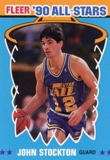 1990-91 Fleer - All-Stars John Stockton #9 4 Stars on Front